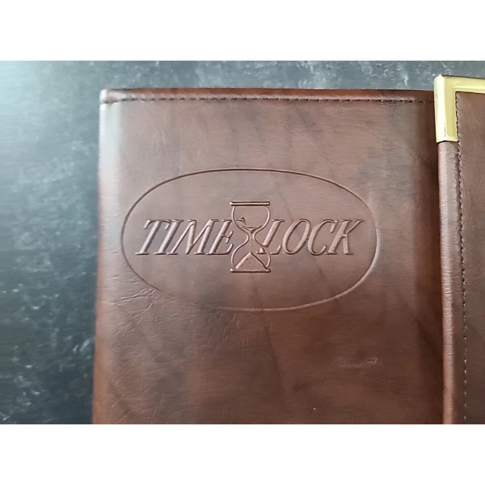Vintage Time Lock Leather Portfolio